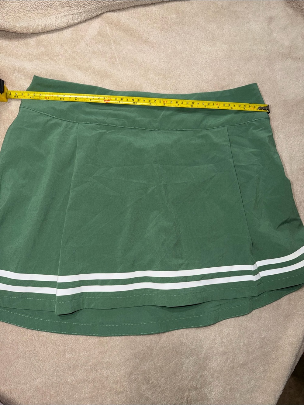 CALIA by Carrie Underwood Green Mini Skirt with White Stripes